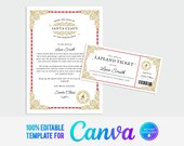 Canva, Lapland Ticket, Lapland Letter from Santa, North Pole Mail, Father Christmas Ticket, Santa Claus Ticket, Ticket to Lapland, Printable