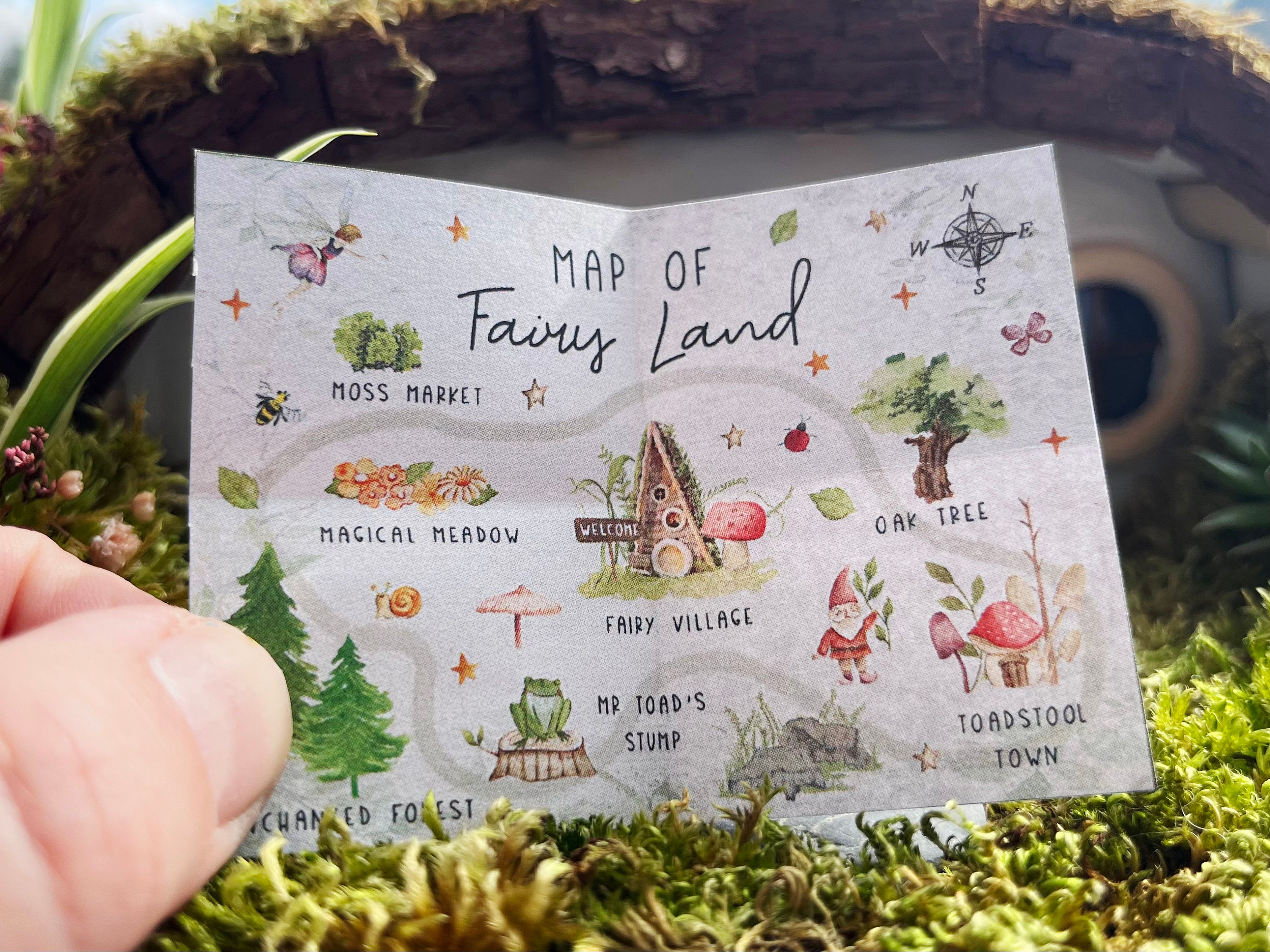 Printable Mini Fairy Land Letter Set With Envelope, Fairy Land Map