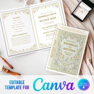 Canva Book Cover Wedding Invitation, Happily Ever After, Love Story ...