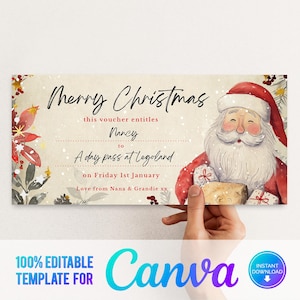 Canva Weihnachtsgeschenkgutschein, Event Ticket, Print at home Weihnachtsgutschein, Digitaler Geschenkgutschein, Überraschungsticket, Last-Minute-Geschenkgutschein