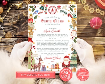 Instant Download Editable Santa Letter and Nice List Certificate ...