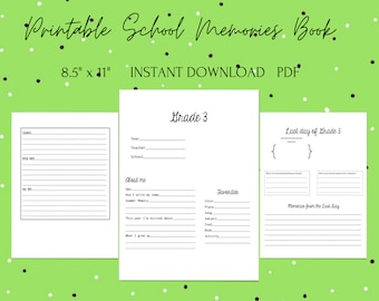 School Memories Printable Book