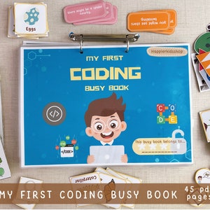 Coding Busy Book Printable Toddler Activities Montessori Homeschool Resources Preschool Worksheets Kindergarten Kids Learning Materials