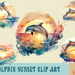 Delfin Sonnenuntergang Clip Art Bundle, Delfin Clipart, Sonnenuntergang png, Delfin Sonnenuntergang Clip Art, Sublimation PNG bedruckbar, PNG Bundle, Clip Art Bundle
