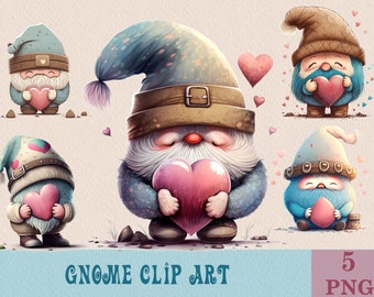 Gnome Clipart Bundle, Cute Gnome Clipart, Gnome Clipart, Gnomes png, Sublimation PNG Printable, PNG Bundle, clip art bundle