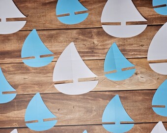 Light blue and white sailboats baby boy nursery baby shower  decor nusery decor boys room decoration guests personalize at baby shower party