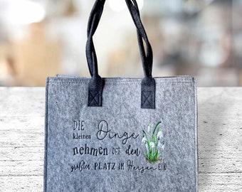 Filzshopper "Spruch mit Blumen" Tragetasche Shopping Muttertagsgeschenk