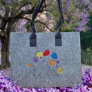 Filzshopper Blumenwiese bestickt