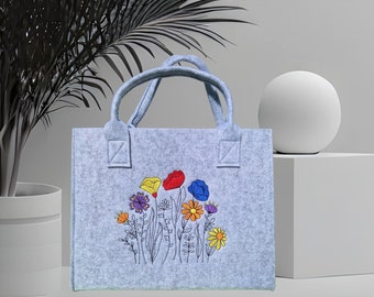 Filztasche Handlich Blumenwiese Shopper Handtasche