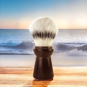 Christmas Gift Shaving Brush For Him 26mm Silvertip Synthetic Handle Badger Bulb Shape Wet Shave Mozambique Ebony Luxurious Feel
