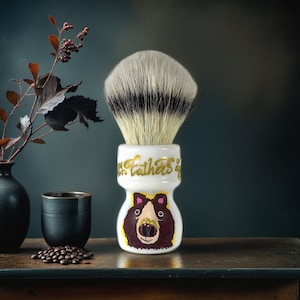 Kerstcadeau Nat scheerkwast voor hem 26 mm bolvorm Tuxedo Angry Kitten Synthetische Badger Knoop Superieure scheerervaring Builder