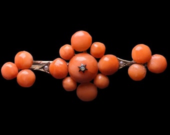 Broche de coral victoriano de ca. 1870/1880