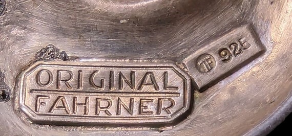 Original Fahrner Brooch in Silver with Marcasite … - image 4