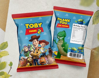 Toy Story Chip Bag / Woody Party Bag / Buzz Favor Bag / Jessie Chip Pouch / Toy Story Goodie Bag Label / Toy Story Aliens Chip Bag