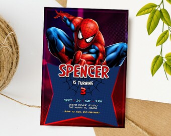Spiderman Digital Invitation / Spiderman Party Invite / Superhero Birthday Card / Boy Birthday Invitation / Party Invitation / Kids Party