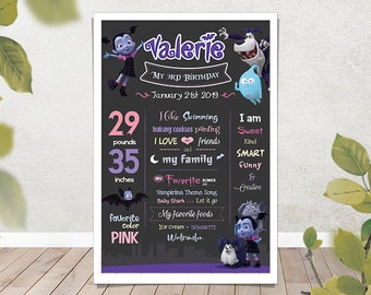 Vampirina Chalkboard / Vampirina Milestone Board / Vampirina Birthday Chalkboard / Girl Birthday Sign Board / Birthday Party Chalkboard