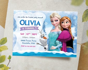 Frozen Digital Invitation / Frozen Party Invite / Elsa Birthday Card / Anna Birthday Invitation / Olaf Party Card / Princess Invitation