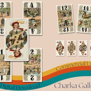 Druckbares "Nouveau" Tarot Kartenspiel, hochauflösende französische Tarotkarte Komplettset, Vintage Tarotkarten Collage Sheet, kommerzielle Nutzung