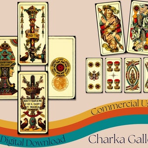 Mazzo completo di carte da gioco "Trevigiane" stampabili, set completo di carte da gioco italiane ad alta risoluzione, giochi di carte vintage, uso commerciale