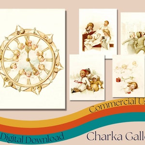 Printable Vintage Children Collage Sheets, Ephemera Kit, Vintage Kids Art Prints, Scrapbooks and Art Projects, Junk Journal Supplies