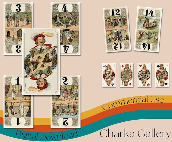 Tarot Nouveau Grimaud 1898 • French Bourgeois Tarot Deck • Art Nouveau Playing Cards • Belle Époque Daily Life Scenes • Ephemera