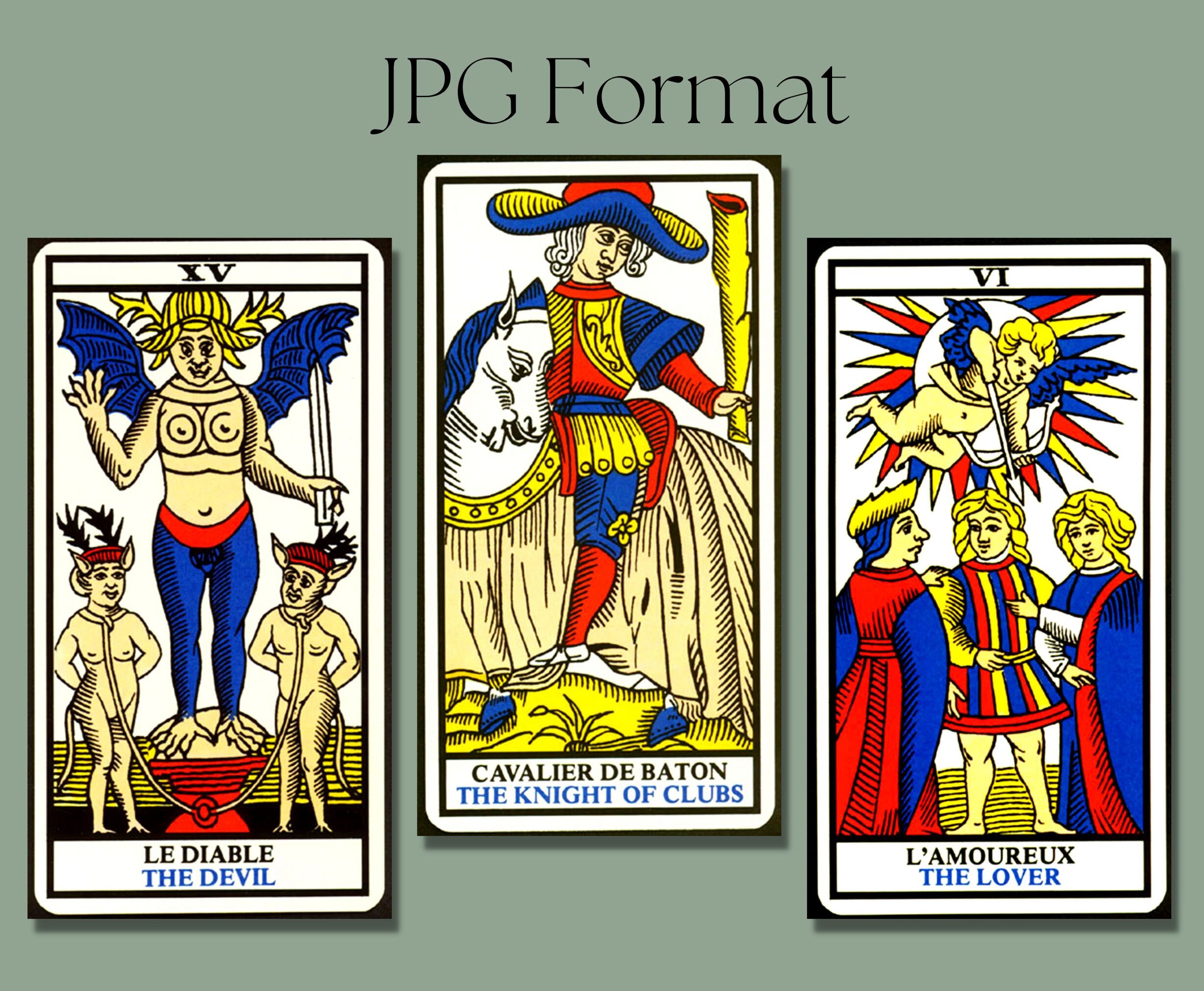 Printable tarot of Marseilles Tarot Card Deck, High Resolution Complete ...