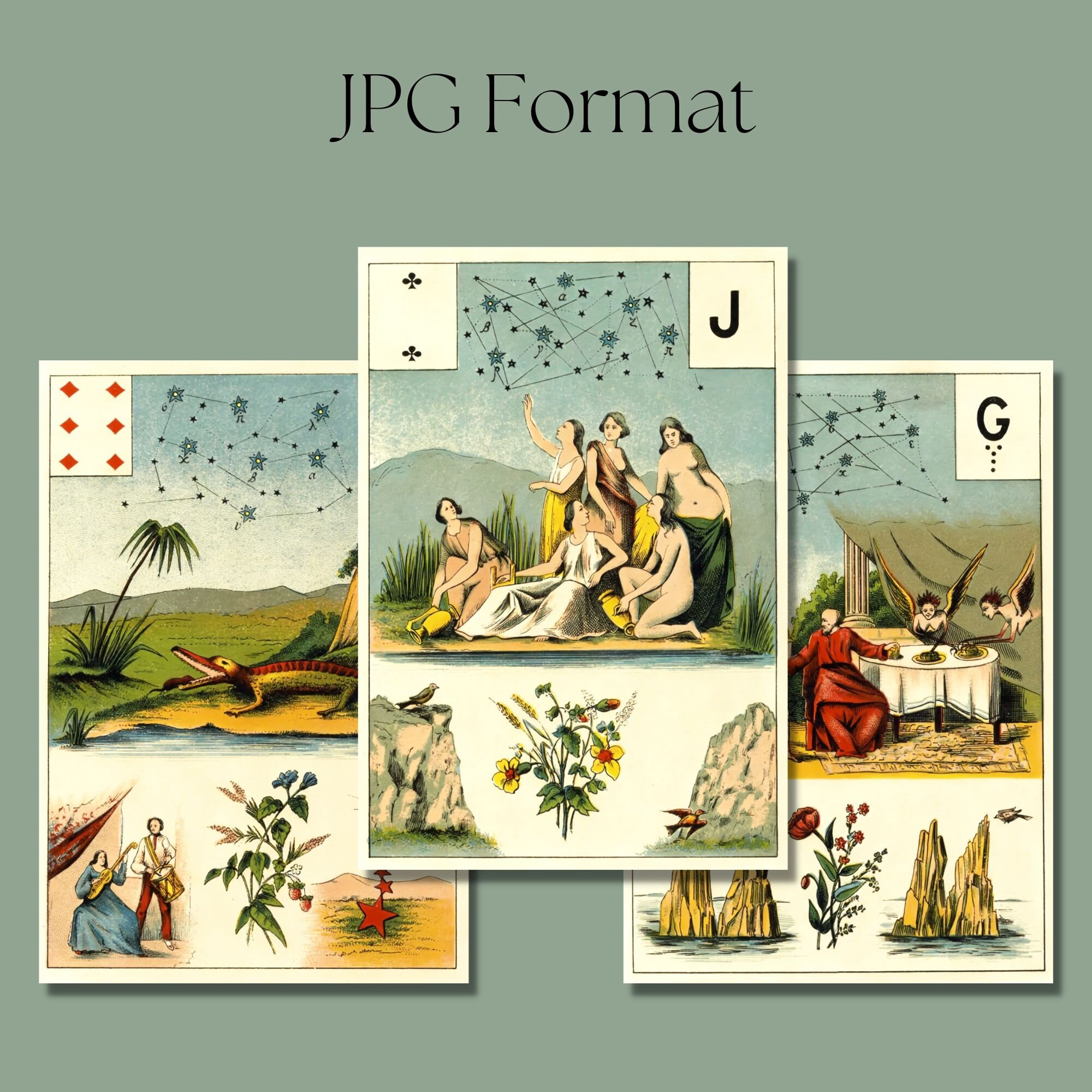 Printable Grand Jeu De Mlle Lenormand Card Full Deck
