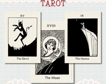 W.T. Horton Tarot Digital Download, 1898 Symbolist Major Arcana, Antique Occult Ephemera, Mystical William Thomas Horton Cards, Restored JPG