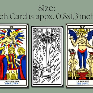 Printable Mini Tarot Card Deck Stickers, Black &amp; White and Color tarot ...