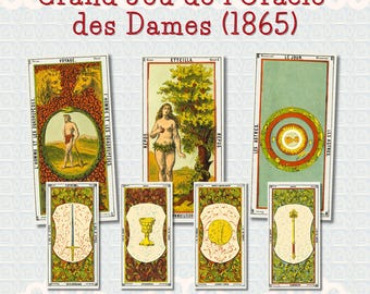 Grand Jeu de l’Oracle des Dames Tarot Cards, Antique French Tarot, Digital Download, Etteilla Cards