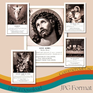 Cartas de jogar "Jogo da Bíblia" vintage, "Jogo do Novo Testamento" para impressão, cartas da Bíblia colecionáveis, cartas de jogar religiosas, uso comercial