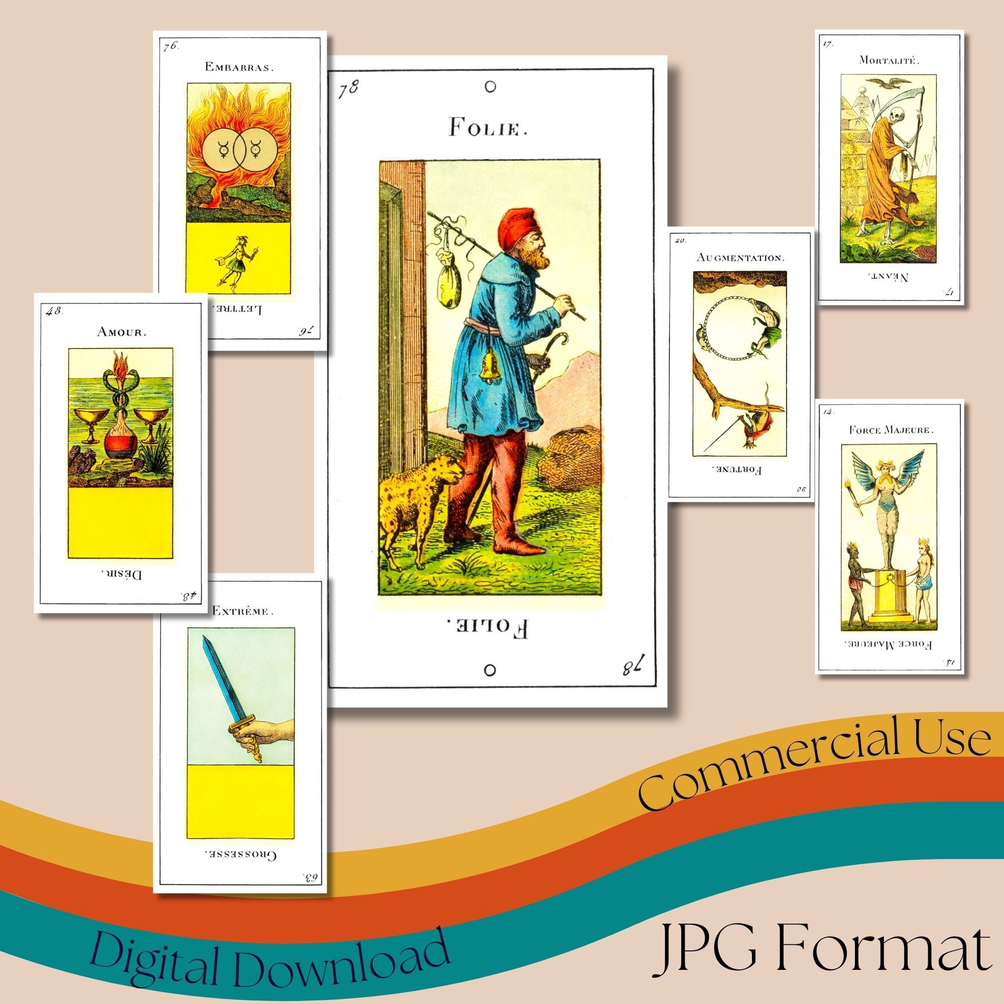 趣味・スポーツ・実用 GRAND ETTEILLA EGYPTIAN GYPSIES TAROT GRAND ETTEILLA EGYPTIAN GYPSIES TAROT - 1969 TAROT CARD DECK