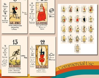 Papus Tarot Deck 1909 • Kabbalistic Tarot Major Arcana • Vintage Occult Divination Cards • French Esoteric Art • Digital Download