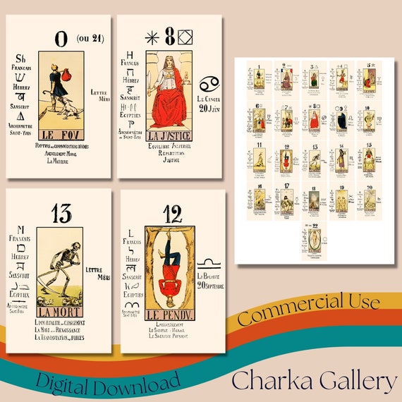 Papus Tarot Deck 1909 • Kabbalistic Tarot Major Arcana • Vintage Occult Divination Cards • French Esoteric Art • Digital Download