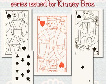 Antique Transparent Playing Cards 1888 • Hidden Image Illusion Deck • Kinney Bros Tobacco Ephemera • 52 Cards • Victorian Oddities Art