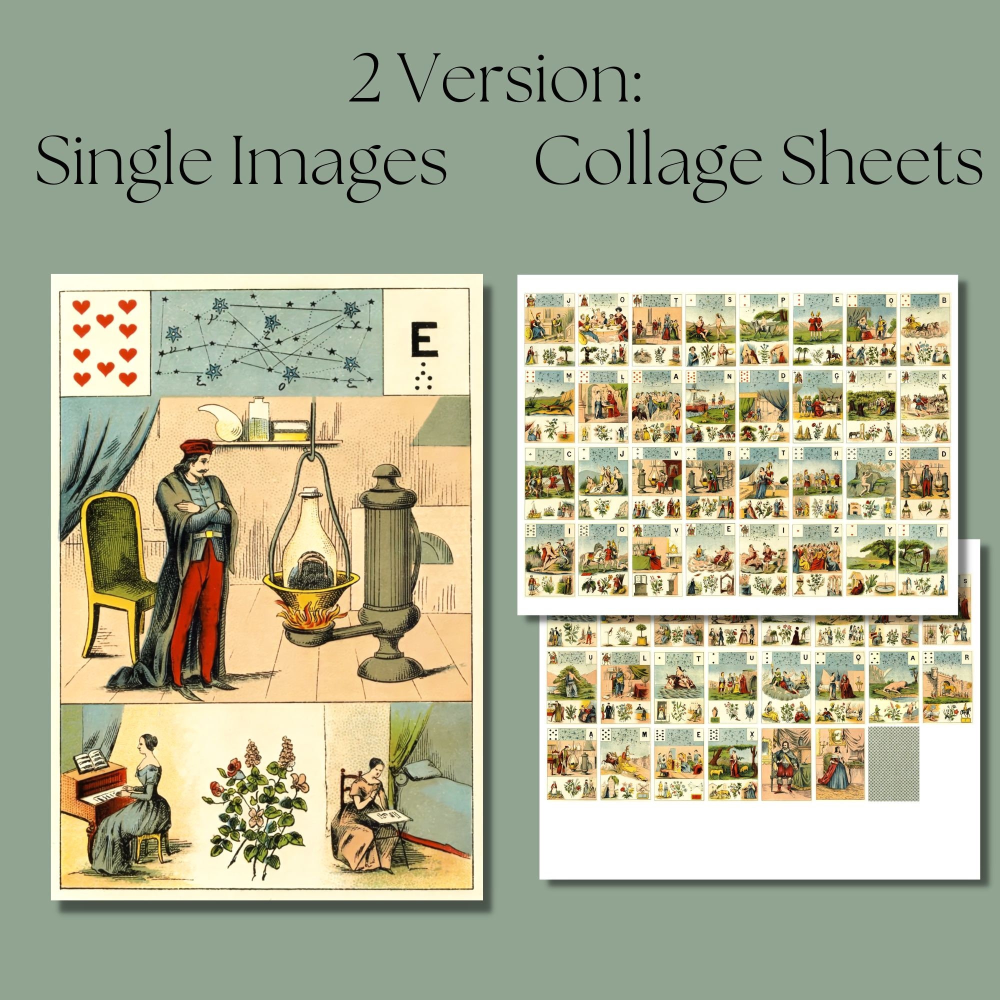 【貴重書】Grand jeu de mlle lenormand Printable Grand Jeu De Mlle Lenormand Card Full Deck