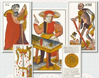 Tarot Vieville 1650, Jacques Vieville Deck, Rare Type I Marseille Tarot, Antique Ephemera