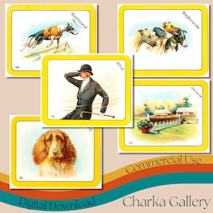 Printable "The Black Cat Greyhound Racing Game" Cigarette Cards, Vintage Dog Racing Cards, Journal Ephemera Collage Sheets, ATC Cards