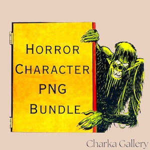 132 Horror Character PNG Bundle, Halloween Clipart, vintage Horror Comic Images, Utilisation commerciale
