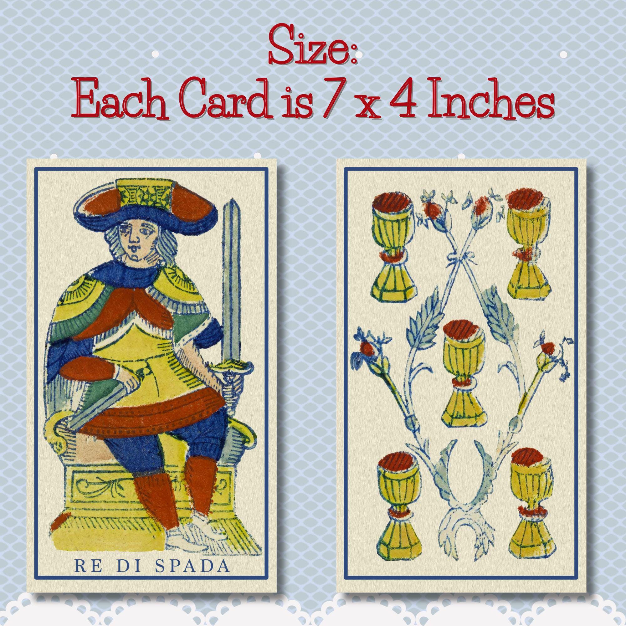 Piedmontese Tarot Deck • Vintage Italian Tarocchi • Tarocco