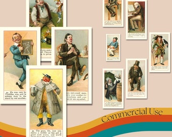 Antique Charles Dickens Cigarette Cards • Cope's Dickens Gallery Complete Set of 50 • 1900s Literary Ephemera • Vintage Book Lover Gift
