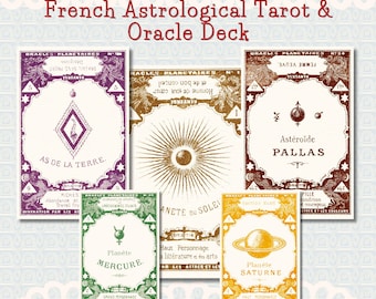 1867 French Sorcier Astrological Oracle Deck 60 Cards Printable