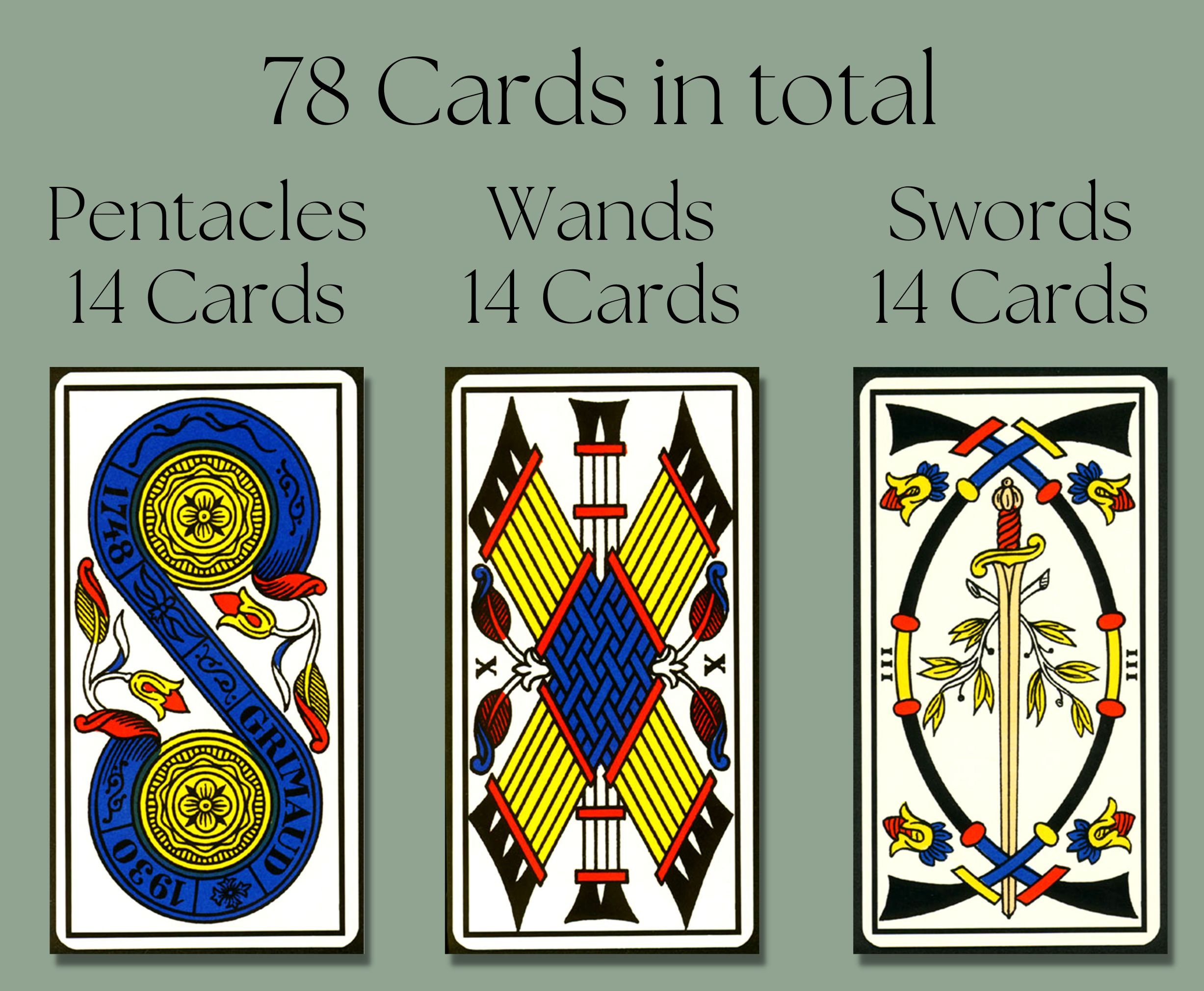 Printable tarot of Marseilles Tarot Card Deck, High Resolution Complete Set, Instant Digital ...