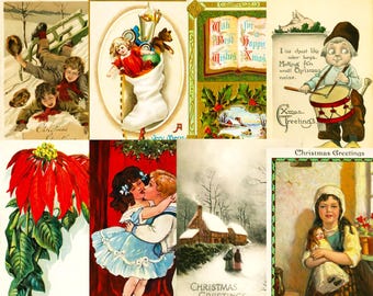 1300+ Vintage Christmas & New Year Postcards • The Ultimate Mega Bundle • Victorian Santa, Angels, Holiday Cards • Commercial Use Archive