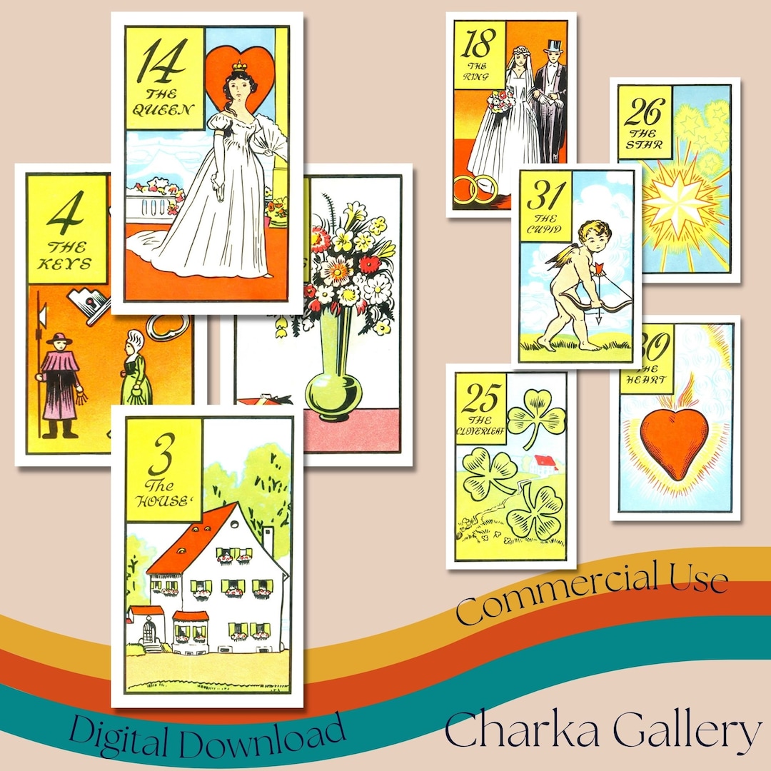 Printable "old Gypsy" Fortune Telling Card Deck, Vintage Ephemera ...