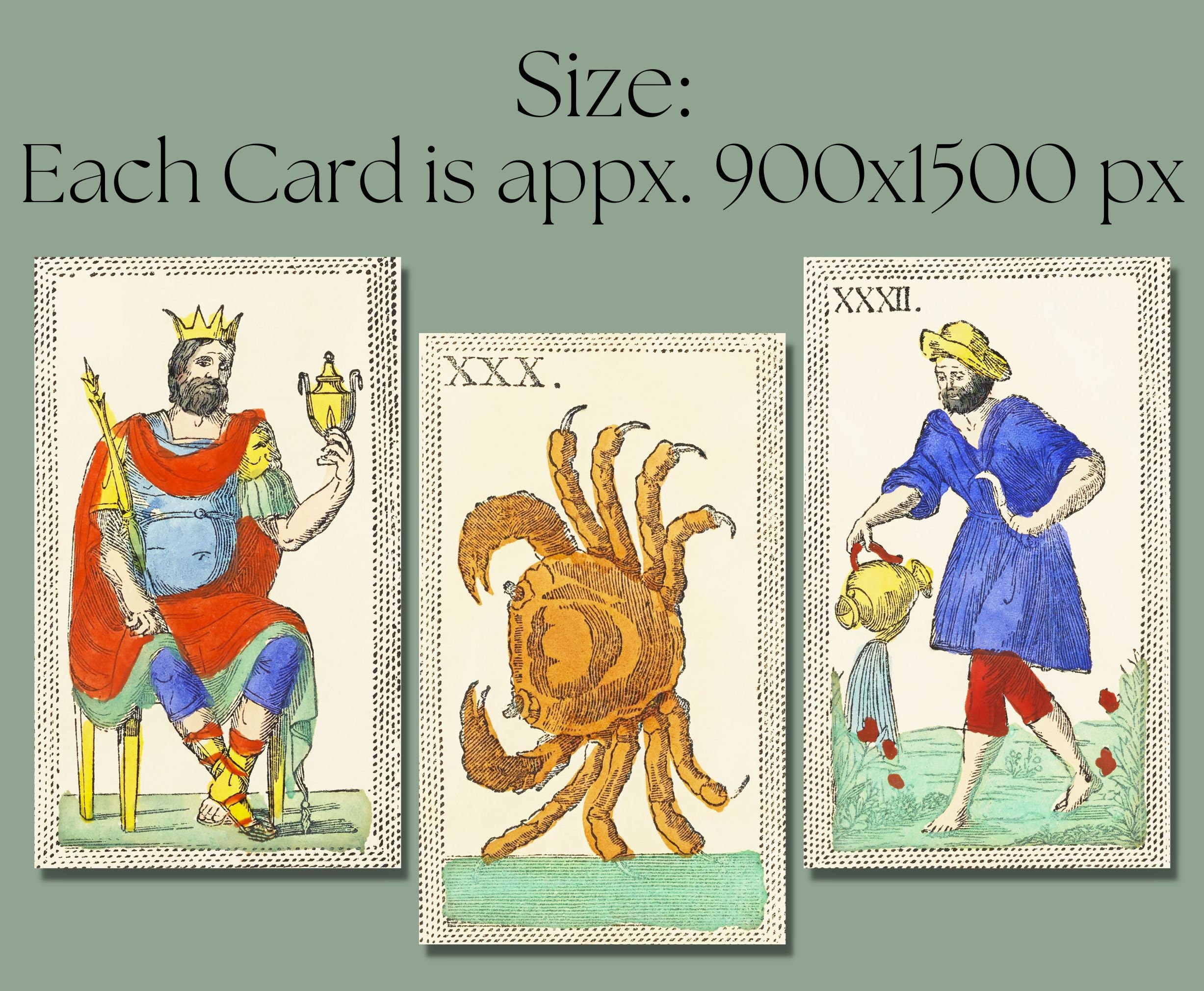 Ancient Minchiate Etruria Tarot 1725 • Florentine Deck • 97 Card