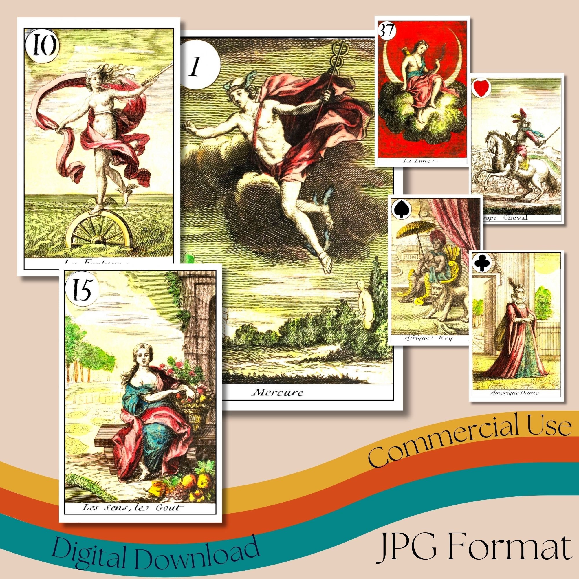 Francois De Poilly Tarot 1660 • 17th Century French Engraving