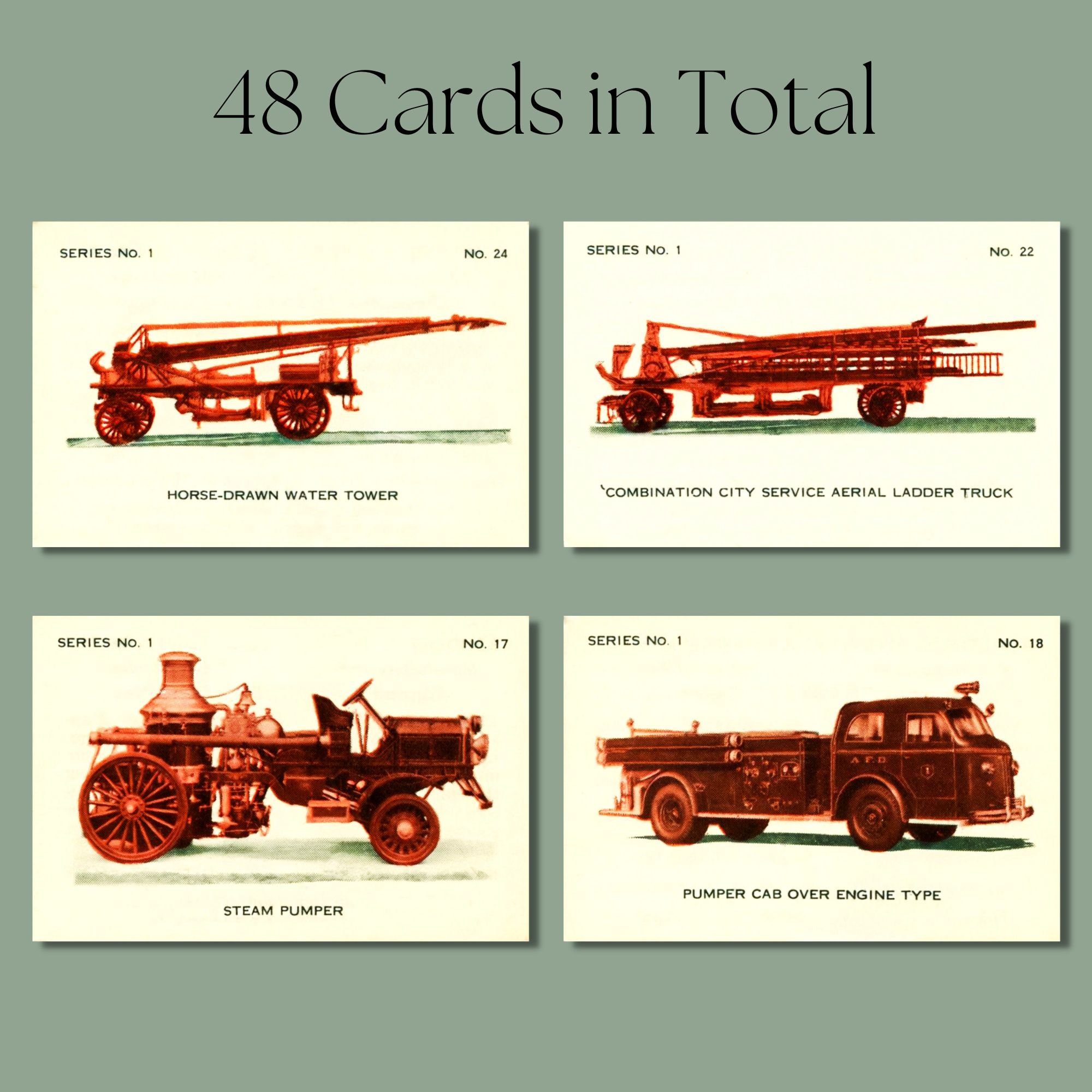 Firefighting Equipment Cigarette Cards • Complete Set of 48 • 3.4x5.2 ...