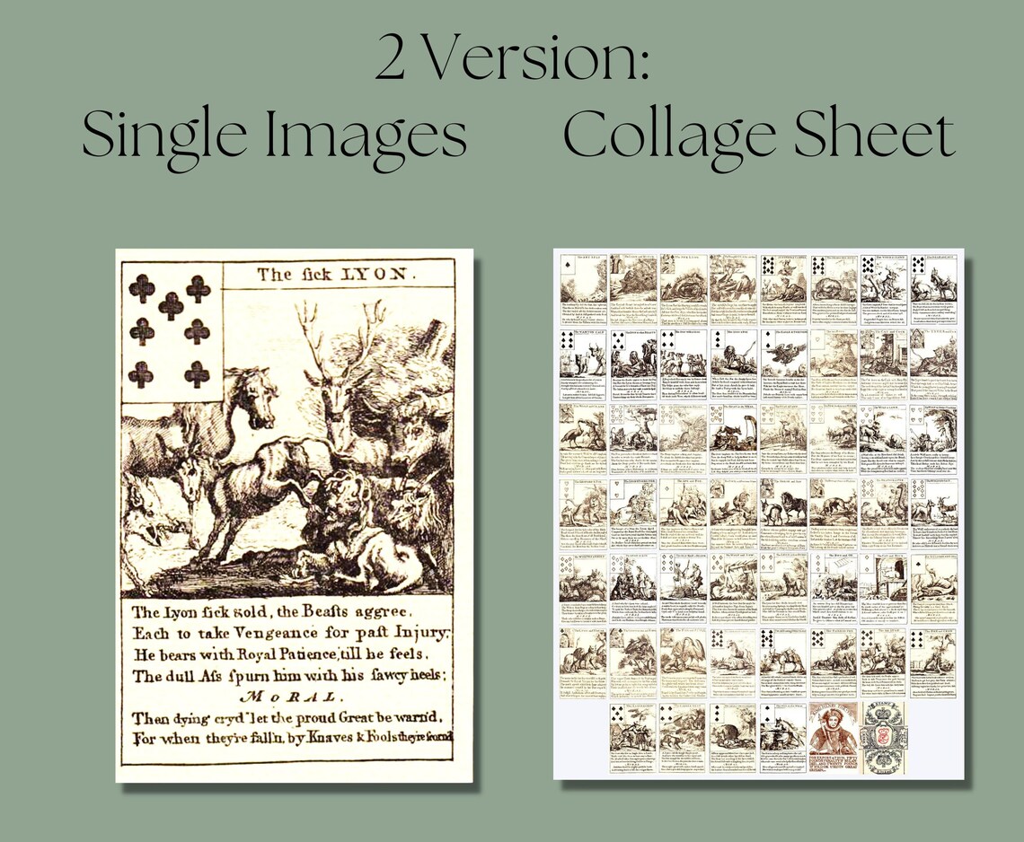 Printable aesop's Fables Playing Cards Full - Etsy