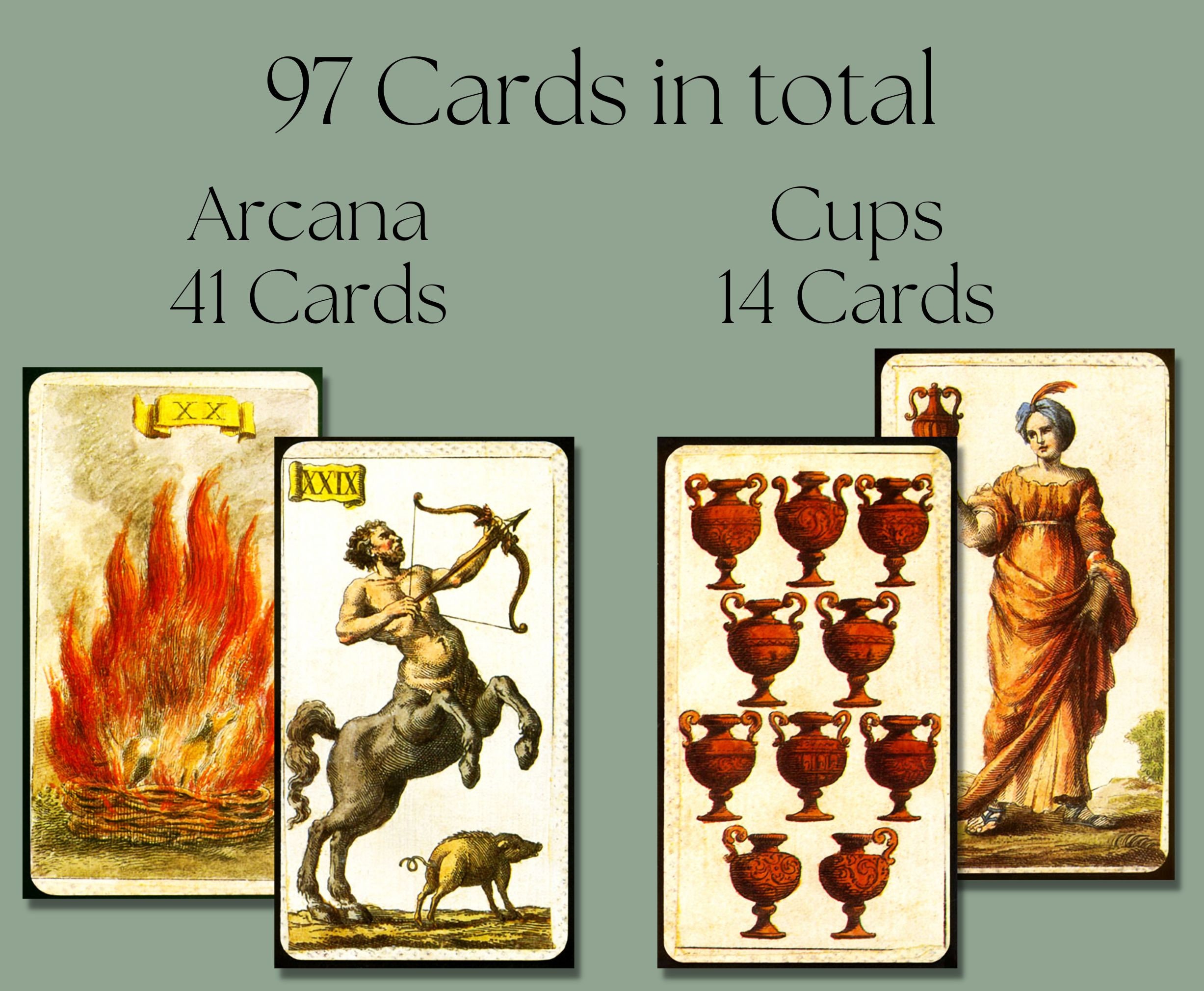 Printable Mini Tarot Card Deck Stickers, minchiate Etruria Miniature ...